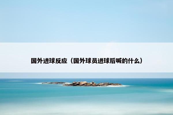 国外进球反应（国外球员进球后喊的什么）