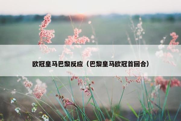 欧冠皇马巴黎反应（巴黎皇马欧冠首回合）