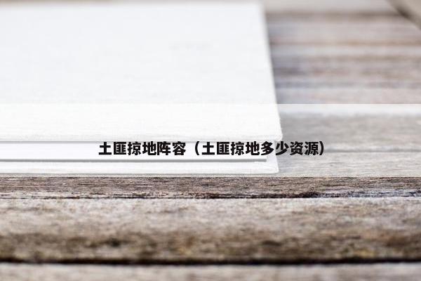土匪掠地阵容（土匪掠地多少资源）