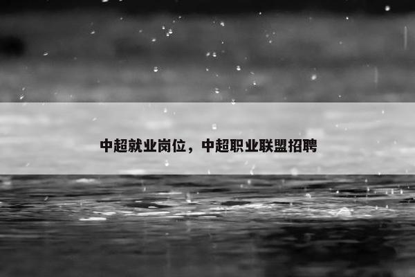 中超就业岗位，中超职业联盟招聘