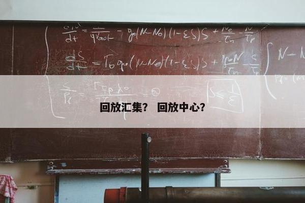 回放汇集？ 回放中心？