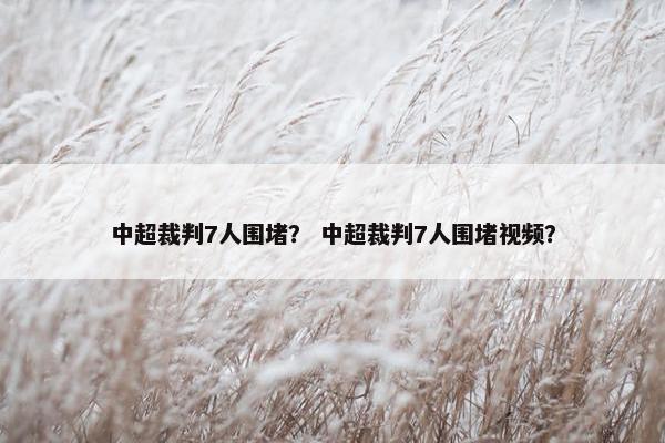 中超裁判7人围堵？ 中超裁判7人围堵视频？