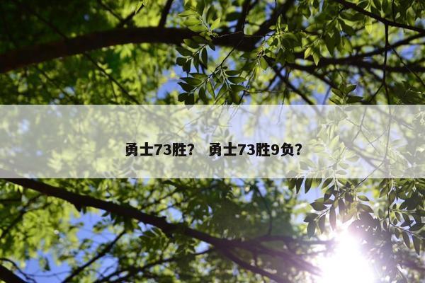 勇士73胜？ 勇士73胜9负？
