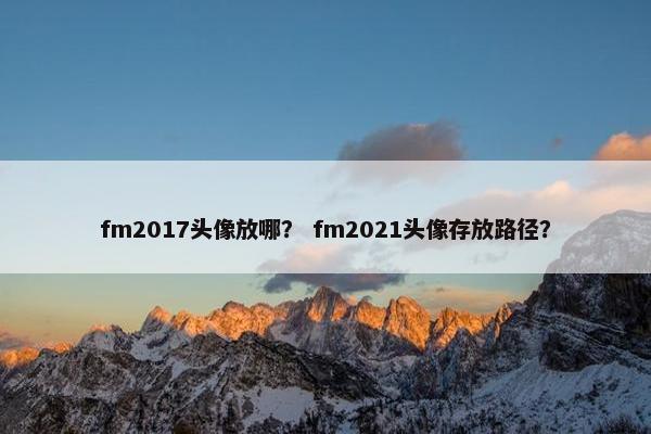 fm2017头像放哪？ fm2021头像存放路径？