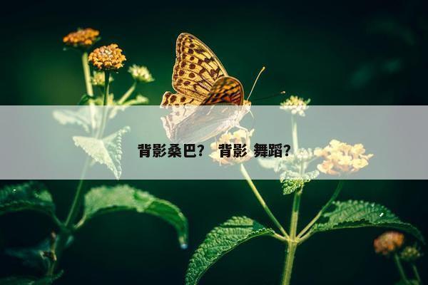 背影桑巴？ 背影 舞蹈？