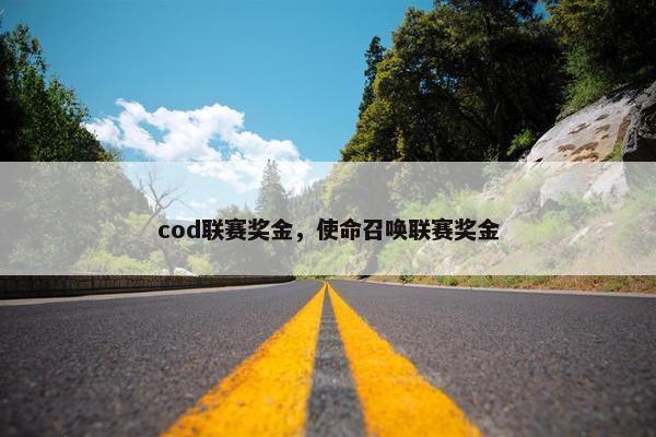 cod联赛奖金，使命召唤联赛奖金