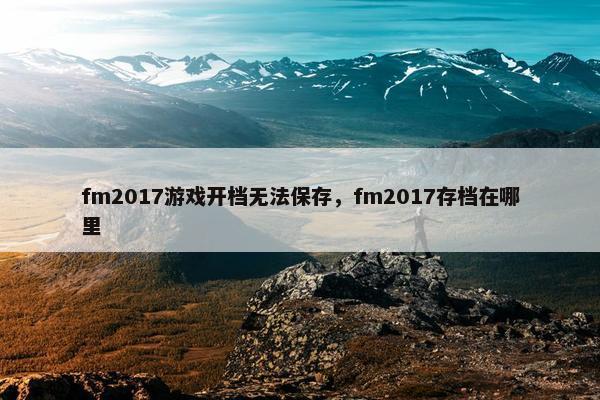 fm2017游戏开档无法保存，fm2017存档在哪里