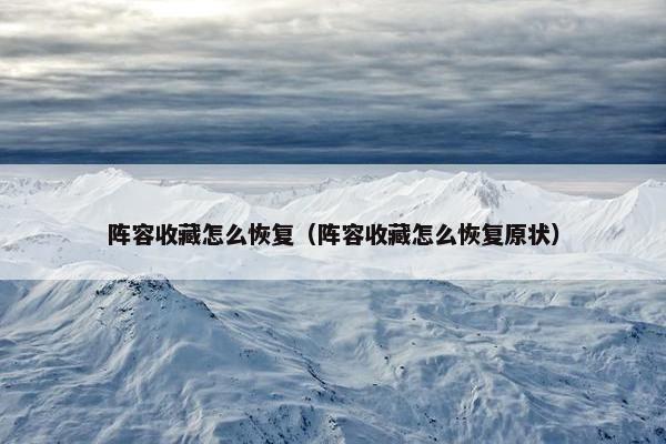 阵容收藏怎么恢复（阵容收藏怎么恢复原状）