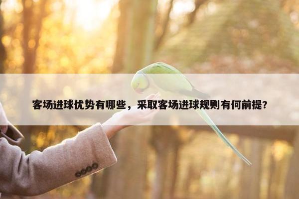 客场进球优势有哪些，采取客场进球规则有何前提?