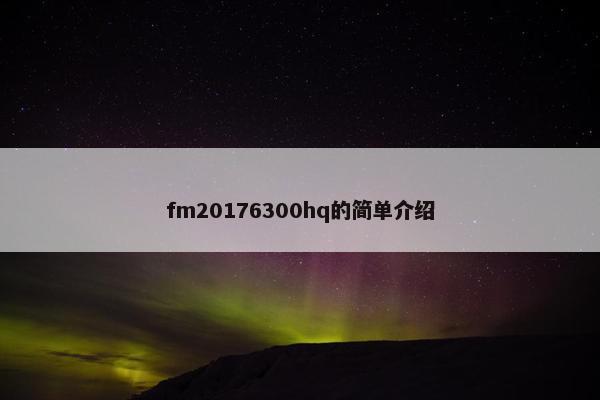 fm20176300hq的简单介绍