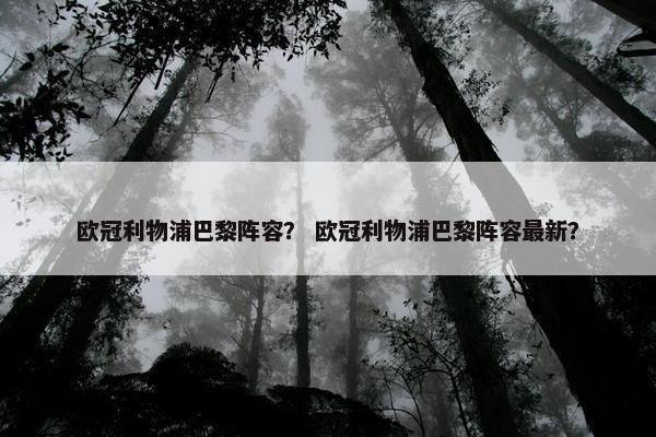 欧冠利物浦巴黎阵容？ 欧冠利物浦巴黎阵容最新？