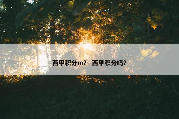 西甲积分m？ 西甲积分吗？