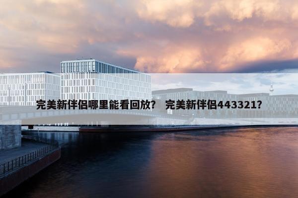 完美新伴侣哪里能看回放？ 完美新伴侣443321？