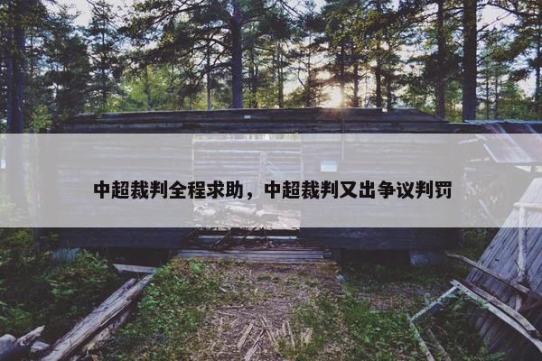 中超裁判全程求助，中超裁判又出争议判罚