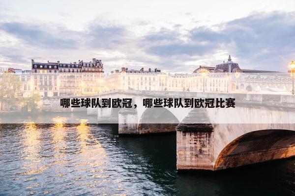 哪些球队到欧冠，哪些球队到欧冠比赛
