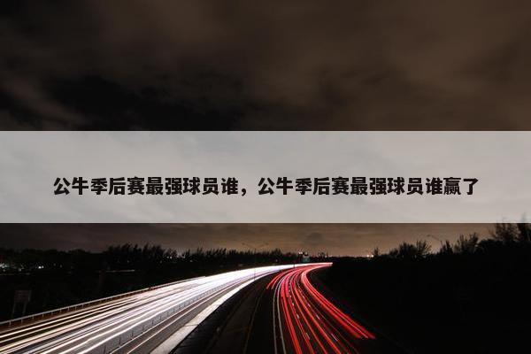 公牛季后赛最强球员谁，公牛季后赛最强球员谁赢了