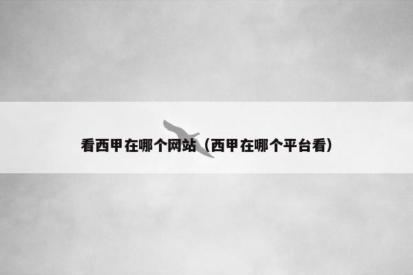 看西甲在哪个网站（西甲在哪个平台看）