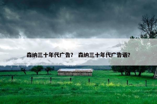 森纳三十年代广告？ 森纳三十年代广告语？