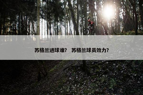 苏格兰进球谁？ 苏格兰球员效力？