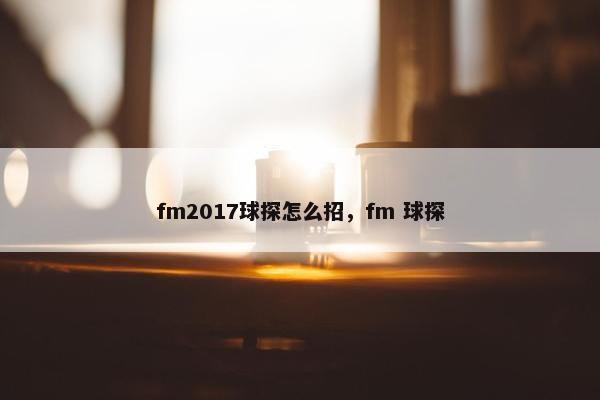 fm2017球探怎么招，fm 球探