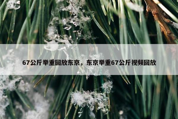 67公斤举重回放东京，东京举重67公斤视频回放