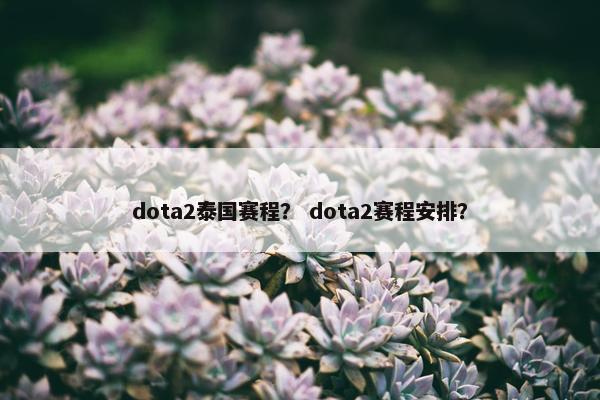 dota2泰国赛程？ dota2赛程安排？
