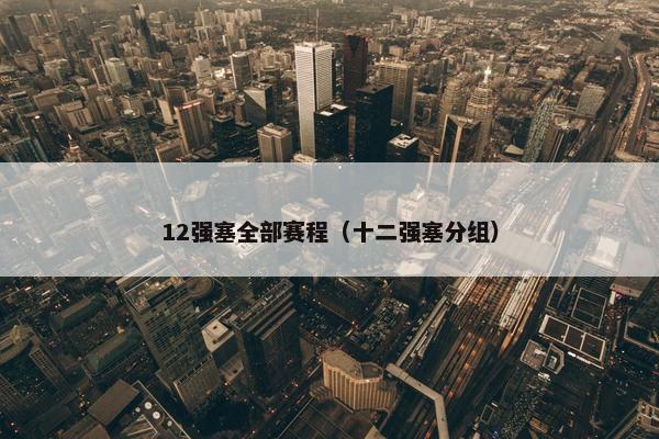 12强塞全部赛程（十二强塞分组）