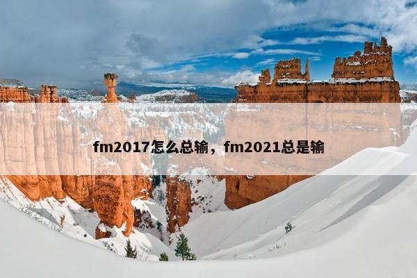fm2017怎么总输，fm2021总是输