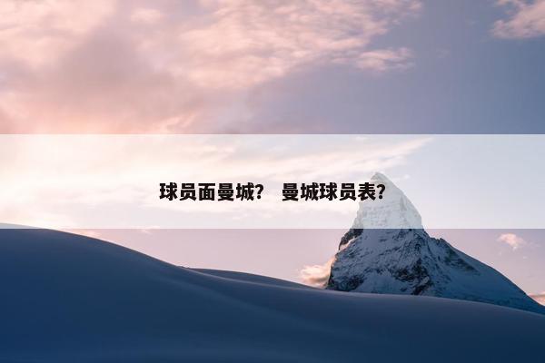 球员面曼城？ 曼城球员表？