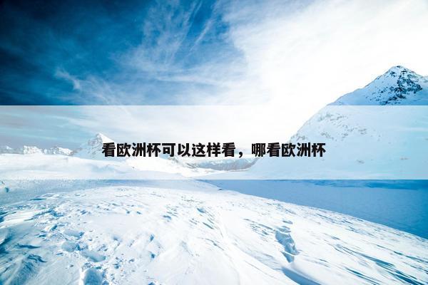 看欧洲杯可以这样看，哪看欧洲杯