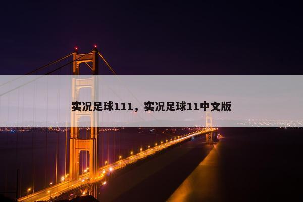 实况足球111，实况足球11中文版