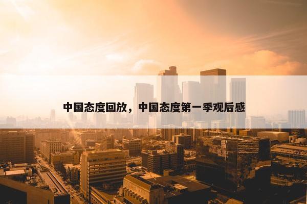 中国态度回放，中国态度第一季观后感