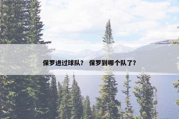保罗进过球队？ 保罗到哪个队了？