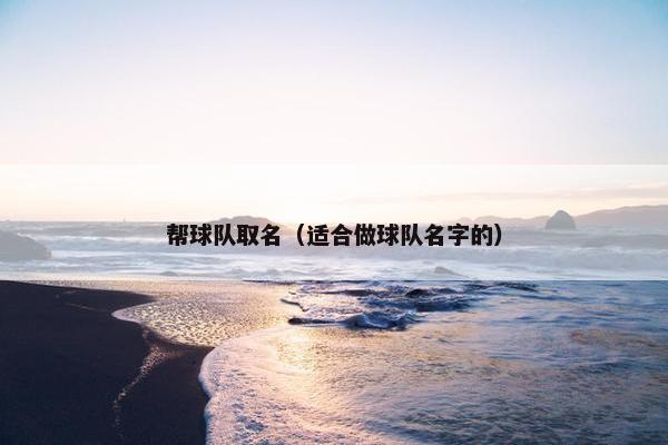 帮球队取名（适合做球队名字的）