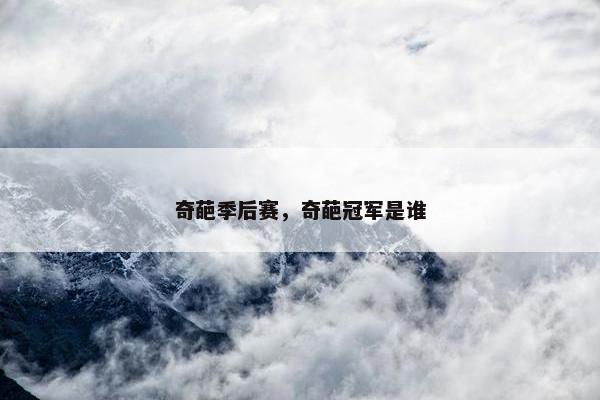 奇葩季后赛，奇葩冠军是谁