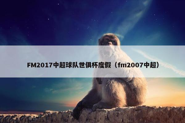 FM2017中超球队世俱杯度假（fm2007中超）