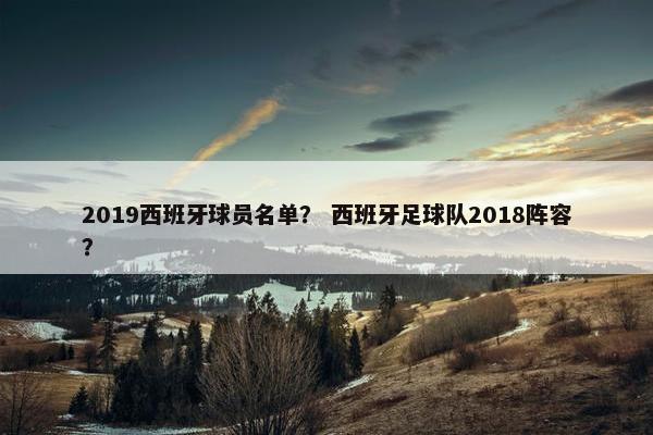 2019西班牙球员名单？ 西班牙足球队2018阵容？