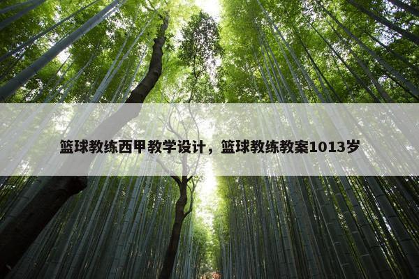 篮球教练西甲教学设计，篮球教练教案1013岁