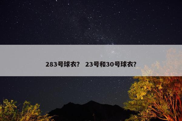 283号球衣？ 23号和30号球衣？
