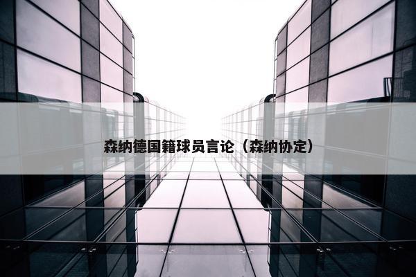 森纳德国籍球员言论（森纳协定）