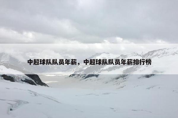 中超球队队员年薪，中超球队队员年薪排行榜