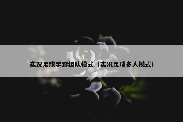 实况足球手游组队模式（实况足球多人模式）