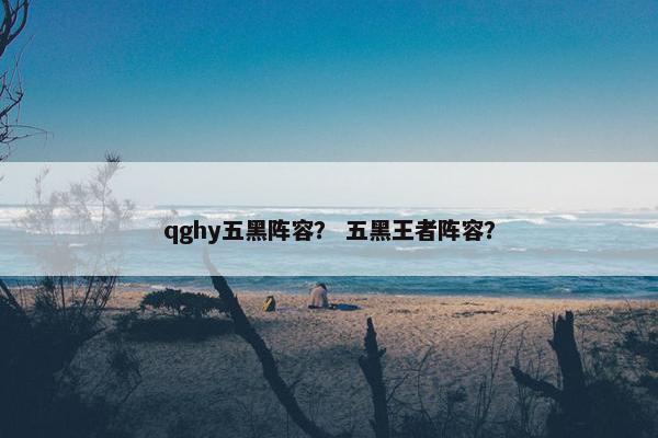 qghy五黑阵容？ 五黑王者阵容？