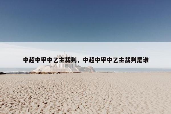 中超中甲中乙主裁判，中超中甲中乙主裁判是谁