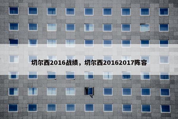 切尔西2016战绩，切尔西20162017阵容