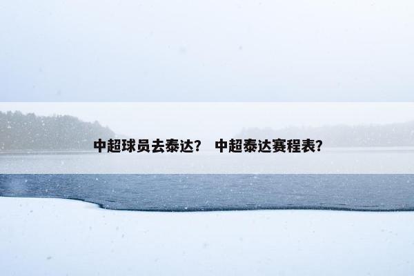 中超球员去泰达? 中超泰达赛程表? 中超球员去泰达? 中超泰达赛程表?