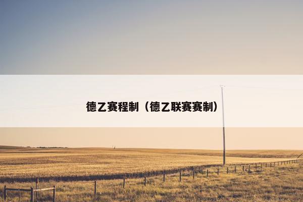 德乙赛程制（德乙联赛赛制）