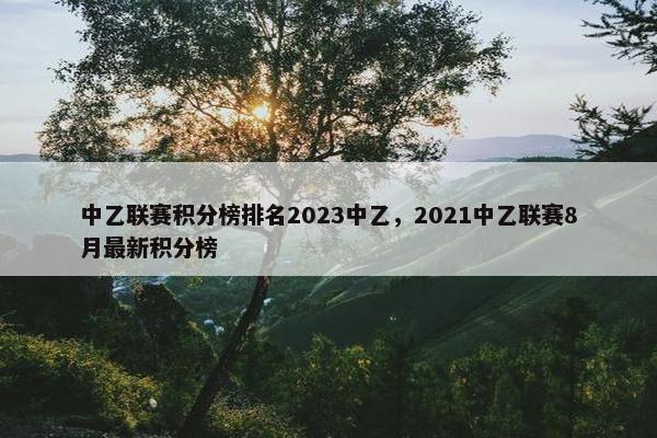 中乙联赛积分榜排名2023中乙，2021中乙联赛8月最新积分榜
