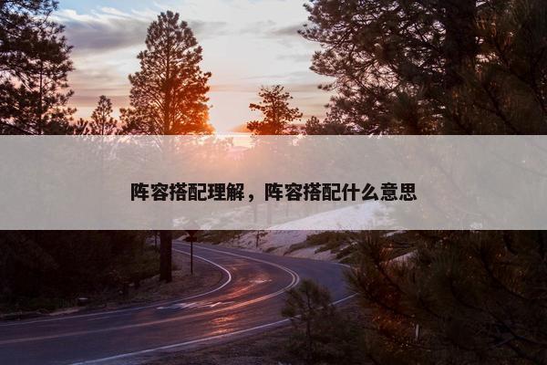 阵容搭配理解，阵容搭配什么意思