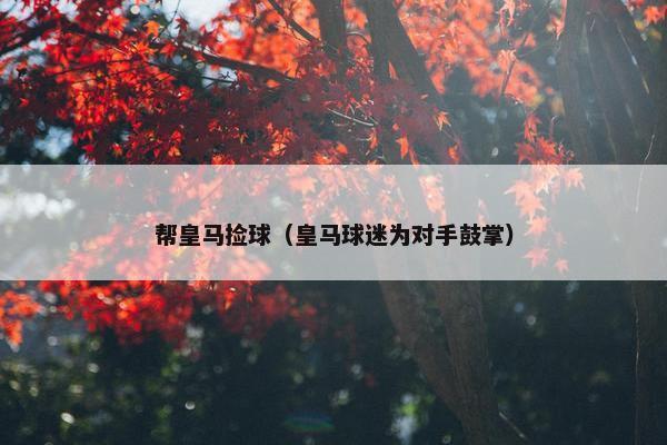 帮皇马捡球（皇马球迷为对手鼓掌）